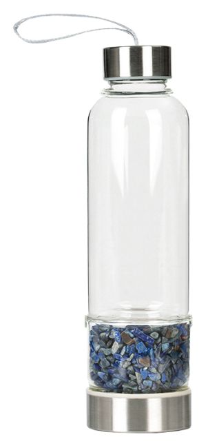 Bottle with Lapis Lazuli crystals