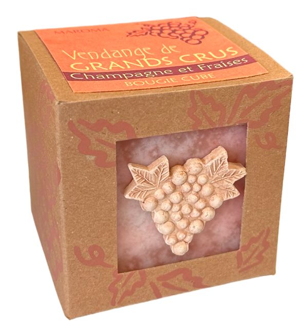 Maroma Champagne and Strawberry Cube Candle 290g