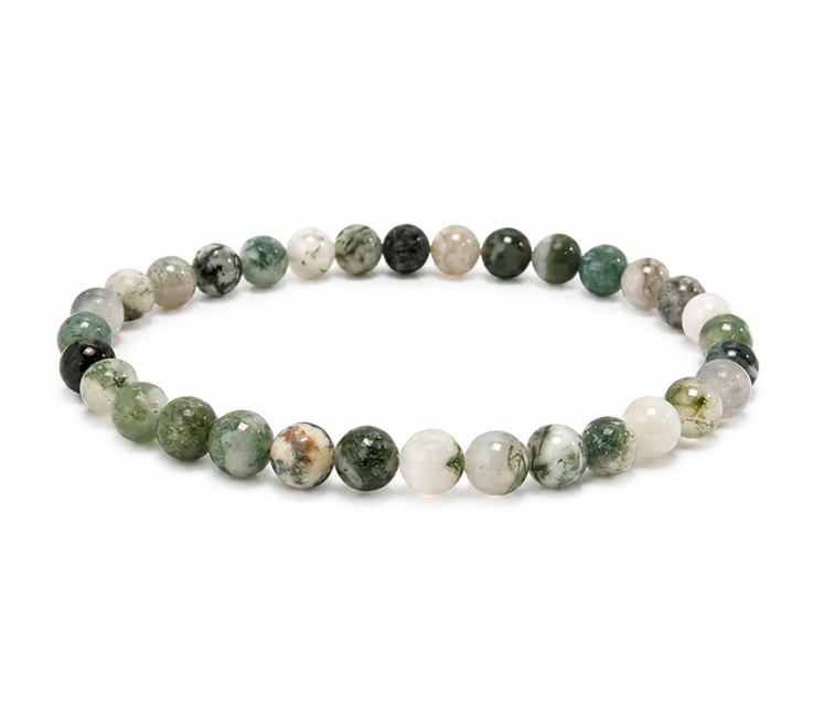 Tree Agate Grade A Bracelet 6mm Beads