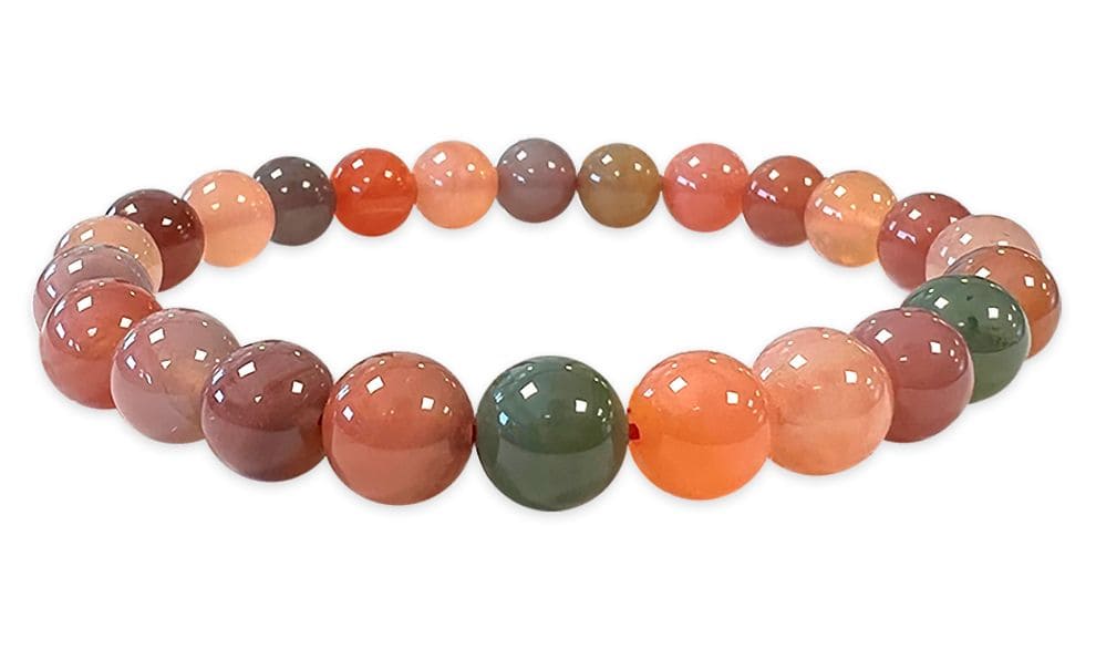 Bracelet Multicolored Agate AA pearl 8mm