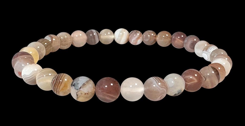 Agate Botswana AA 6mm pearls Bracelet