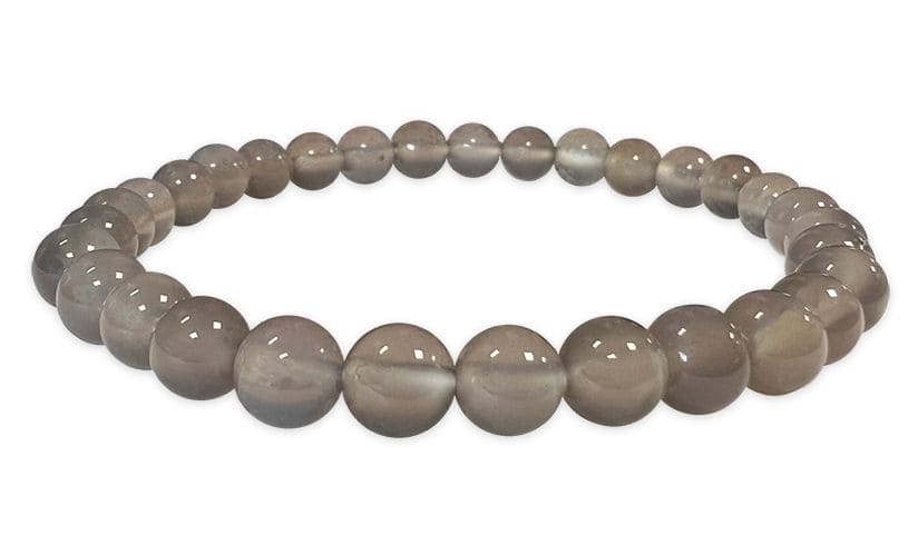 6mm pearls Grey Agate A bracelet