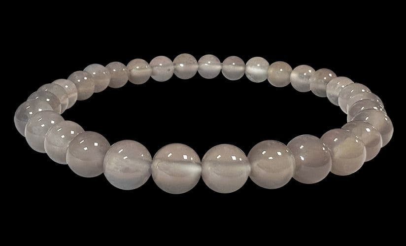 6mm pearls Grey Agate A bracelet