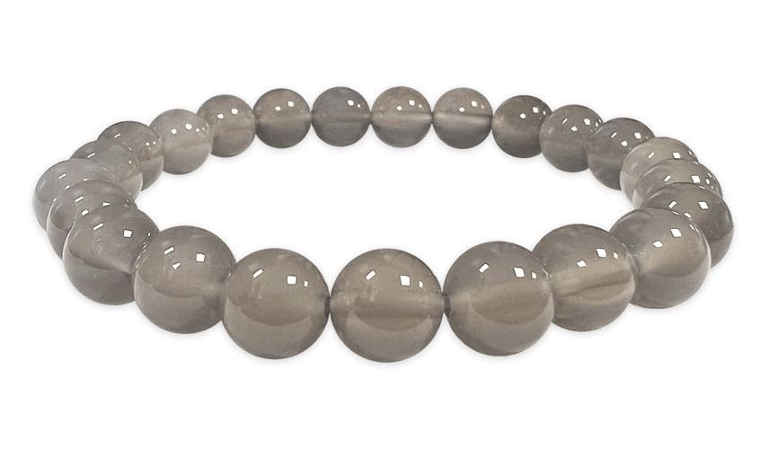 8mm pearls Grey Agate A bracelet