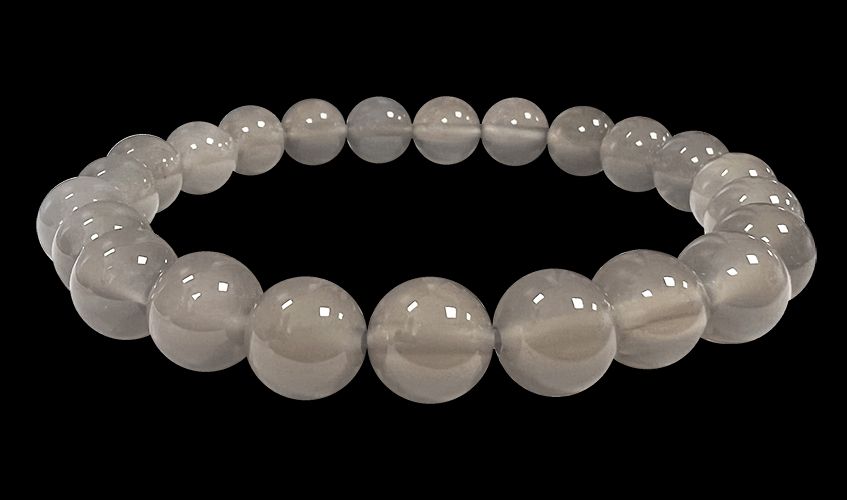8mm pearls Grey Agate A bracelet
