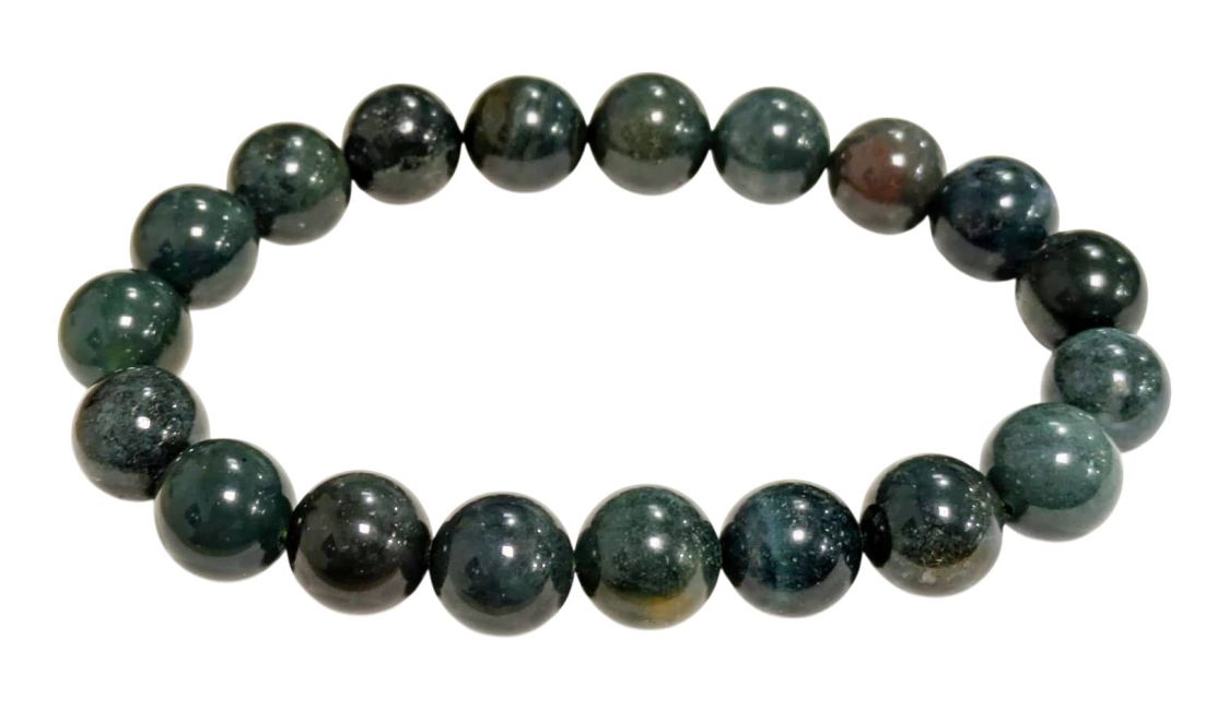 Moss Agate Bracelet A 10mm Beads