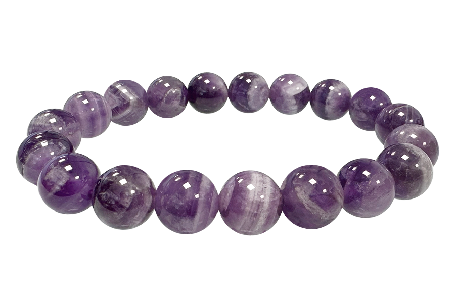 Tapered Amethyst A 10mm pearls bracelet