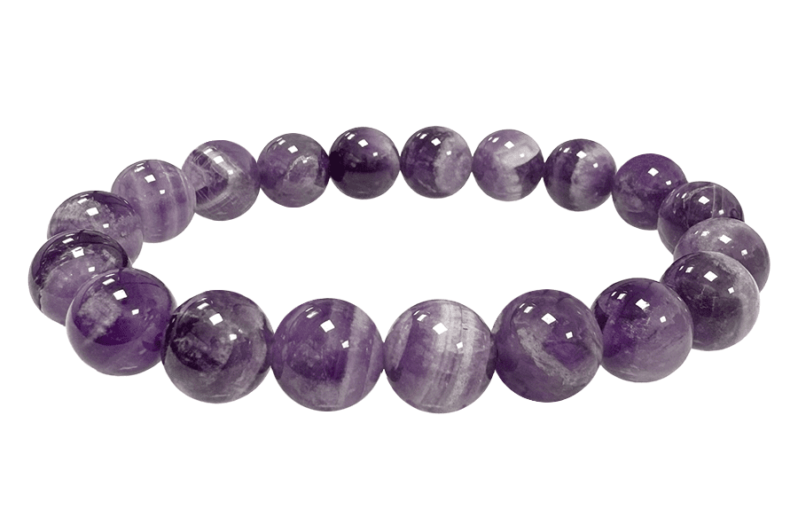 Tapered Amethyst A 10mm pearls bracelet