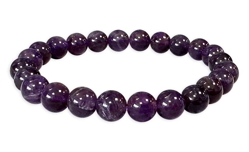 Amethyst bracelet Uruguay A beads 8mm