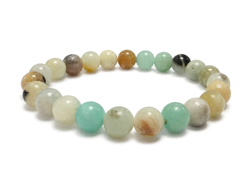 Multicolour Amazonite A Bead Bracelet 8mm