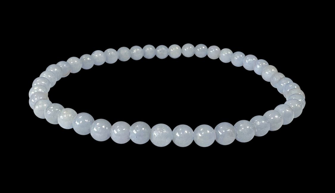 Angelite A beads bracelet 4mm