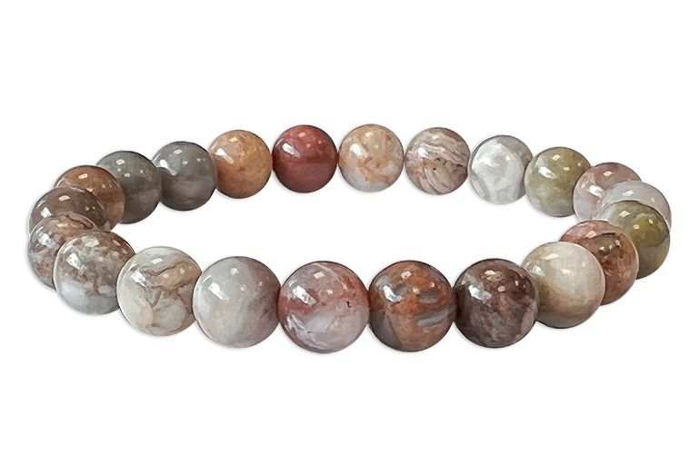 Agate Feather 8mm pearls Bracelet