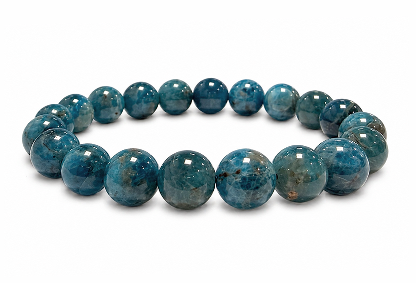Blue Apatite Bracelet AB 10mm Beads