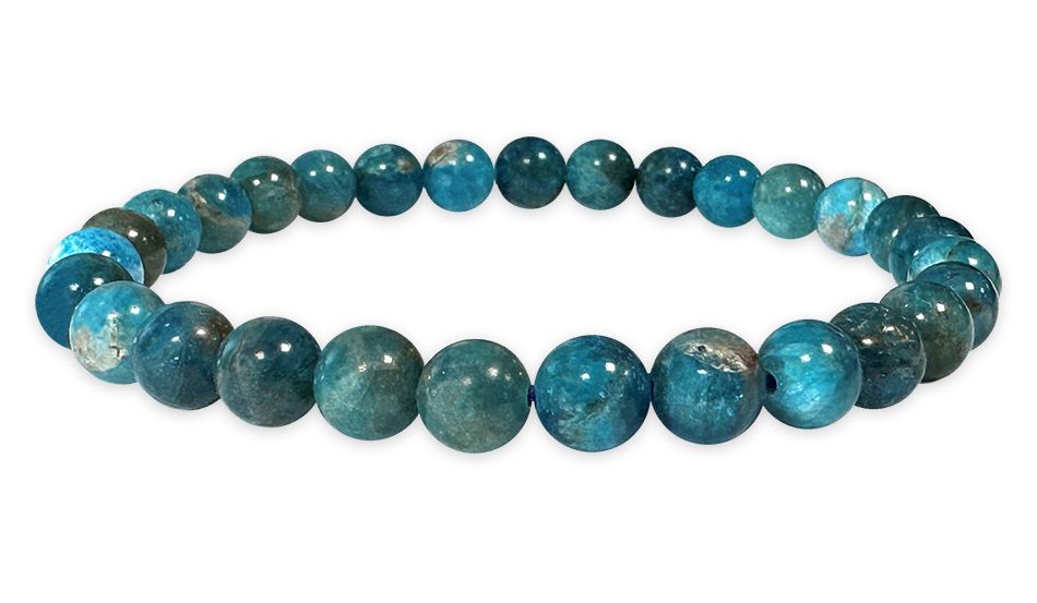 Bracelet Blue Apatite AB beads 6-7mm