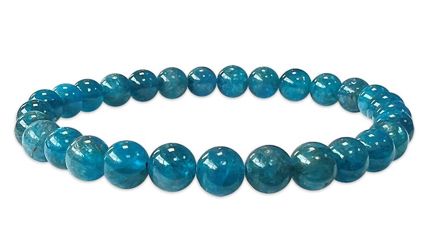 Bracelet Blue Apatite AA beads 6-7mm