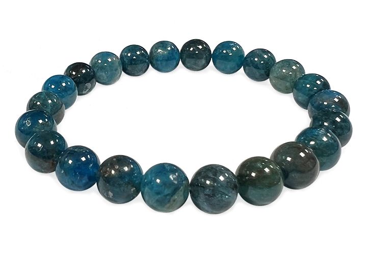 Blue Apatite bracelet beads 7.5-8.5mm