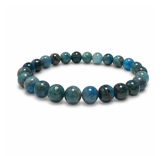 Blue Apatite AB Bead Bracelet 7.5-8.5mm