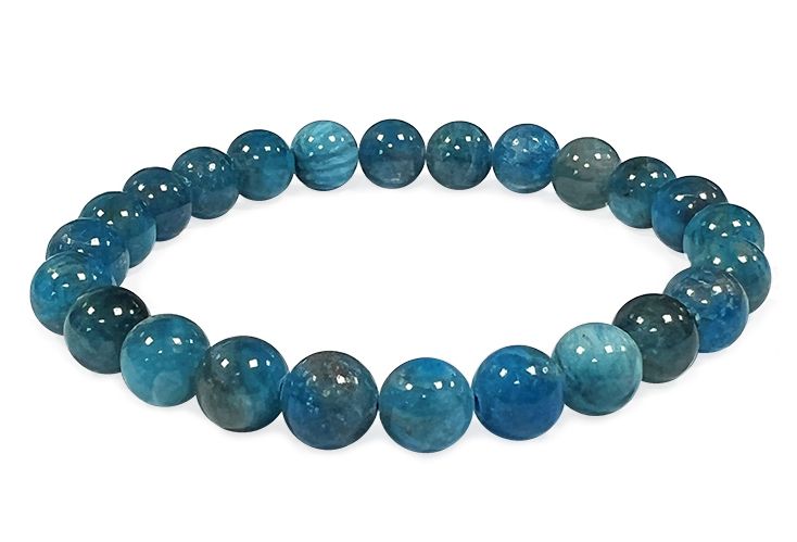 Blue Apatite Bracelet A 7.5-8.5mm Beads