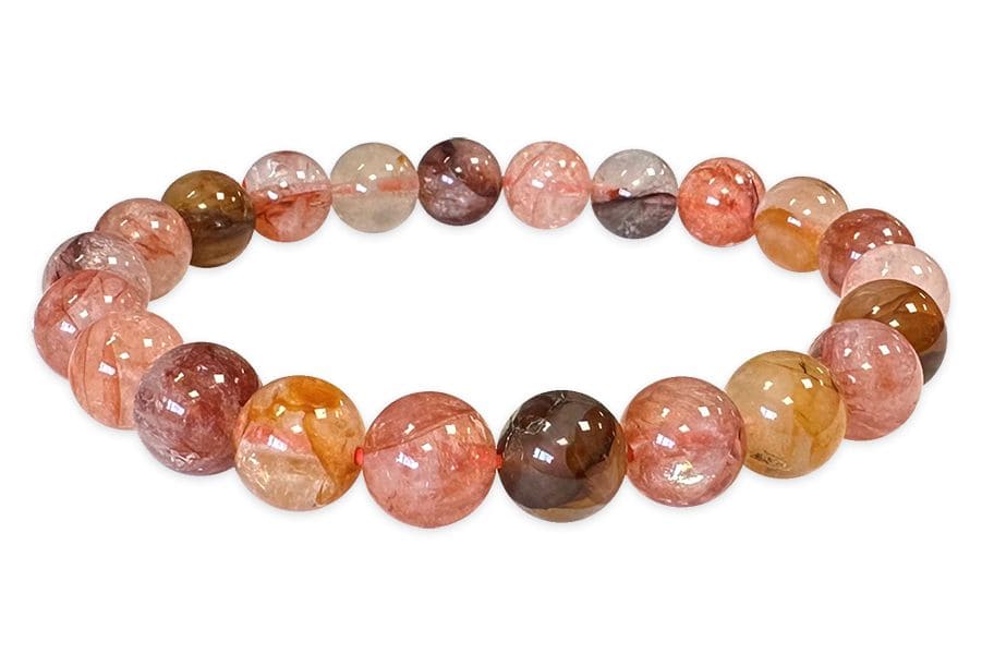 Multicolor Hematoid Quartz Bracelet With 9mm beads