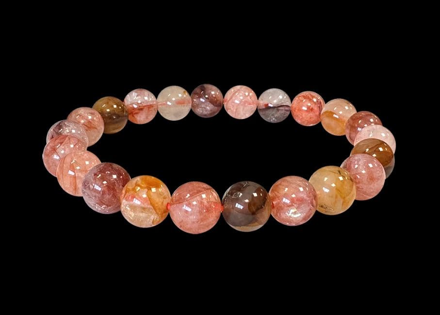 Multicolor Hematoid Quartz Bracelet With 9mm beads