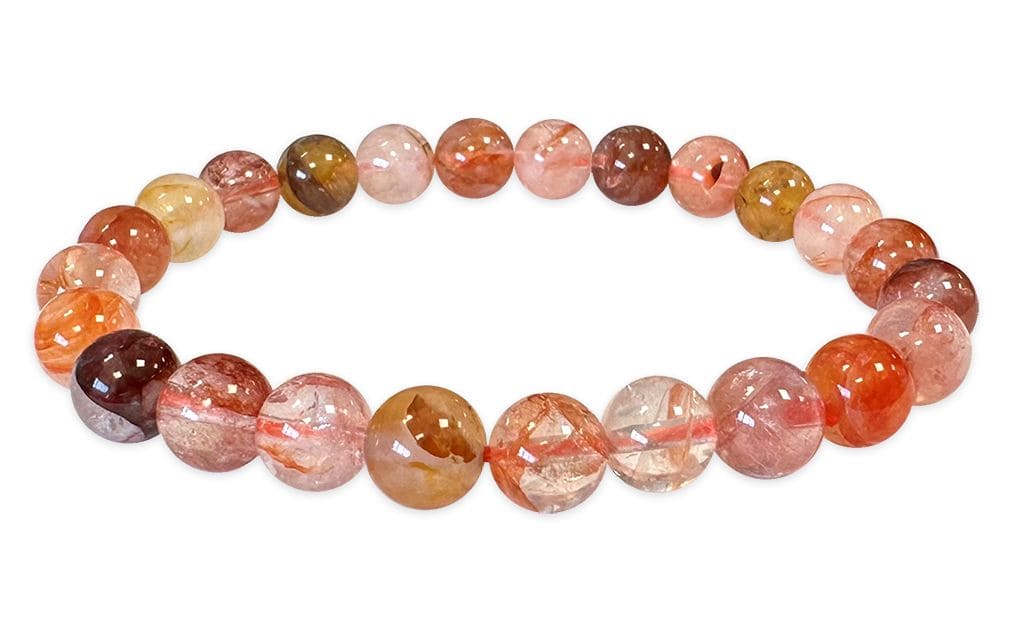 Multicolor Hematoid Quartz Bracelet AA beads 7.5-8.5mm