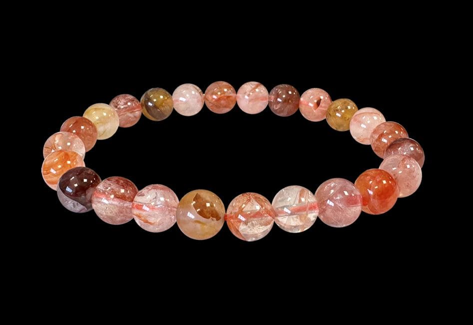 Multicolor Hematoid Quartz Bracelet AA beads 7.5-8.5mm