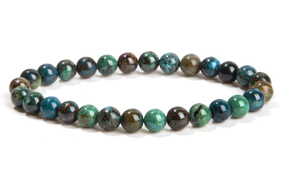 A Natural Malachite Azurite Bracelet beads 6-7mm