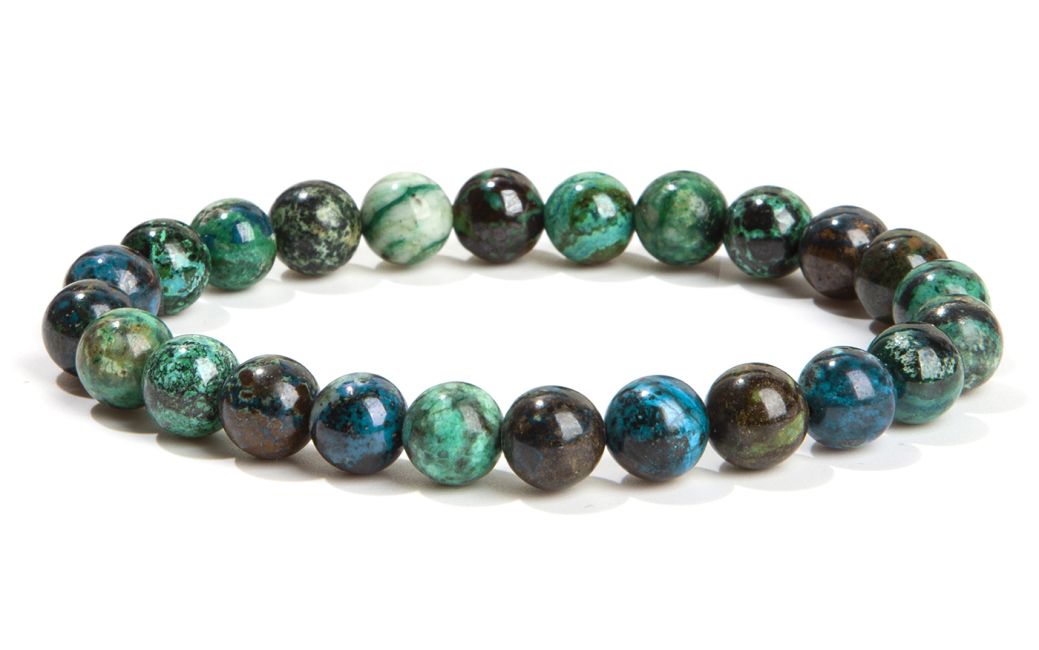 A Natural Malachite Azurite Bracelet beads 7-8mm