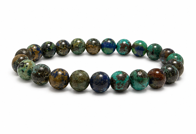 Natural Azurite Malachite Bracelet A 8-9mm Beads