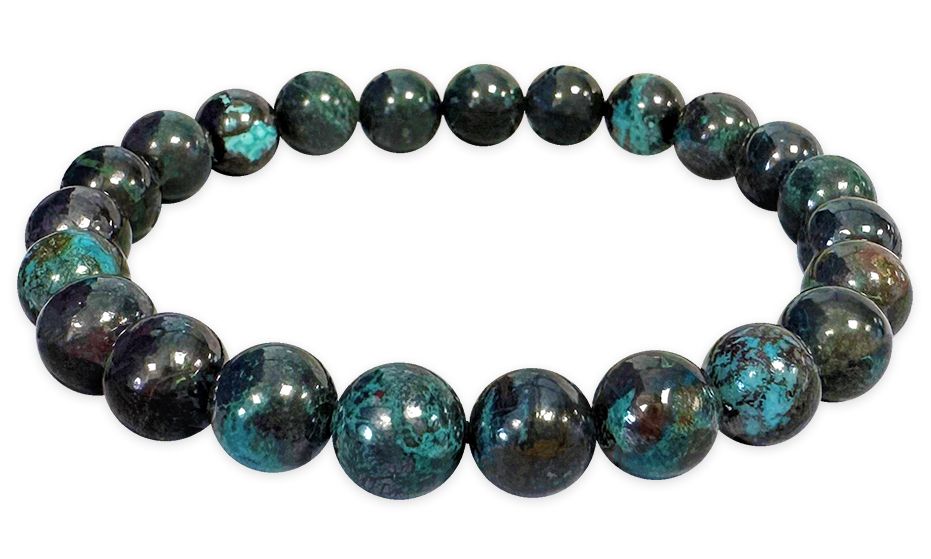 Azurite Chrysocolla A bracelet 7-8mm beads