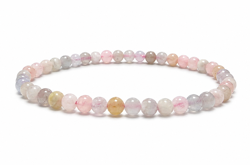 incense at Aquamarine & Morganite Beryl Bracelet A+ 4mm Beads