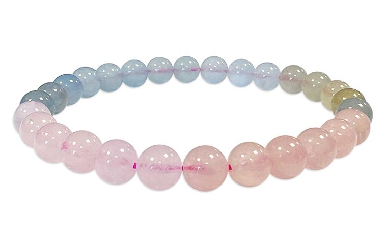 Beryls Aquamarine & Morganite AAA 6-7mm pearls bracelet