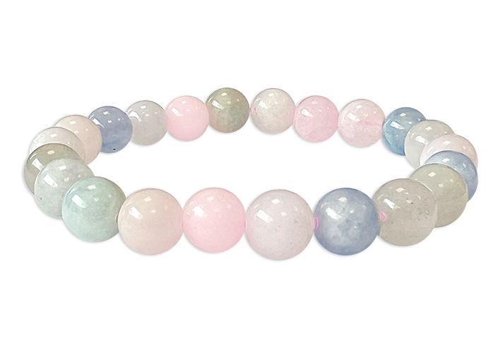 Aquamarine & Morganite Beryl Bracelet With 7mm beads