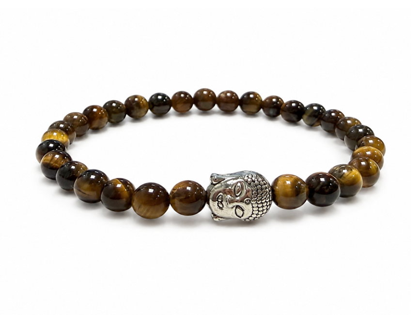 Tiger’s Eye Buddha A Bead Bracelet 6mm