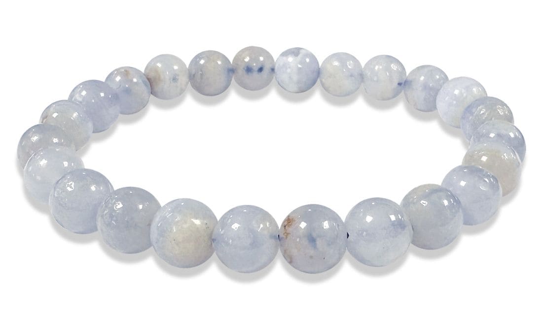 Ribboned Blue Chalcedony A Bracelet 8mm beads