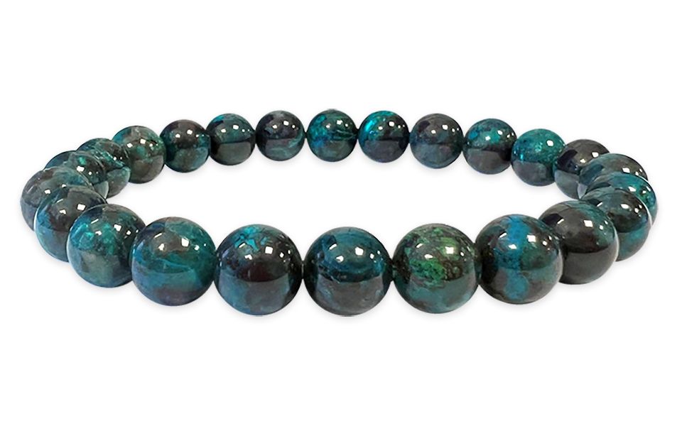 Bracelet Chrysocolla South Africa AAA pearls 7.5-8.5mm