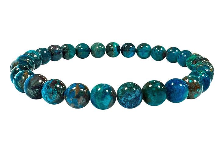 Bracelet Chrysocolla Türkiye AAAA beads 7-8mm