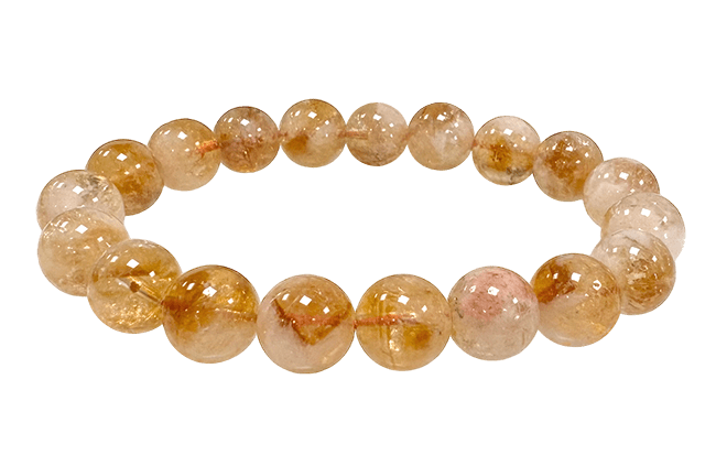 Heated Citrine 10mm pearls bracelet