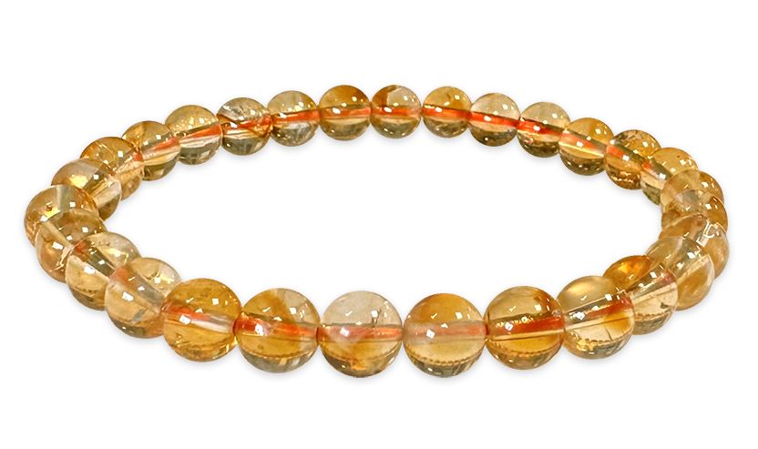 Heated Citrine Bracelet AA Beads 5.5-6.5mm