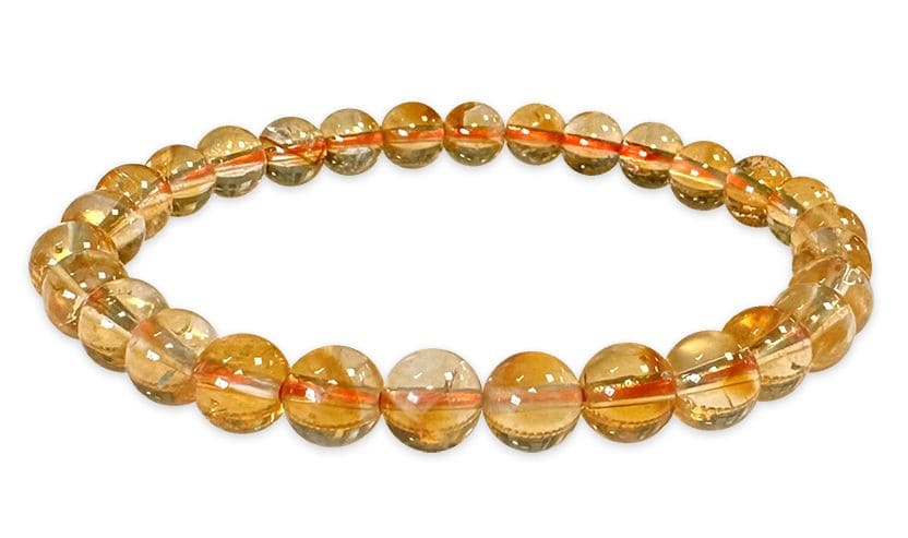 Heated Citrine Bracelet AA Beads 5.5-6.5mm