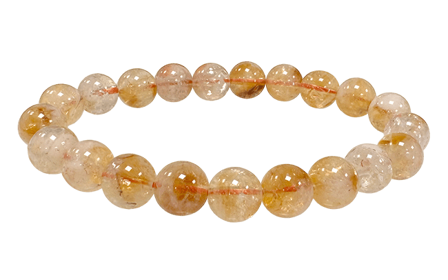 Heated Citrine 8mm pearls bracelet