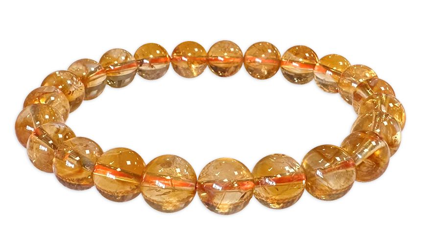 Heated Citrine Bracelet AA Beads 7.5-8.5mm