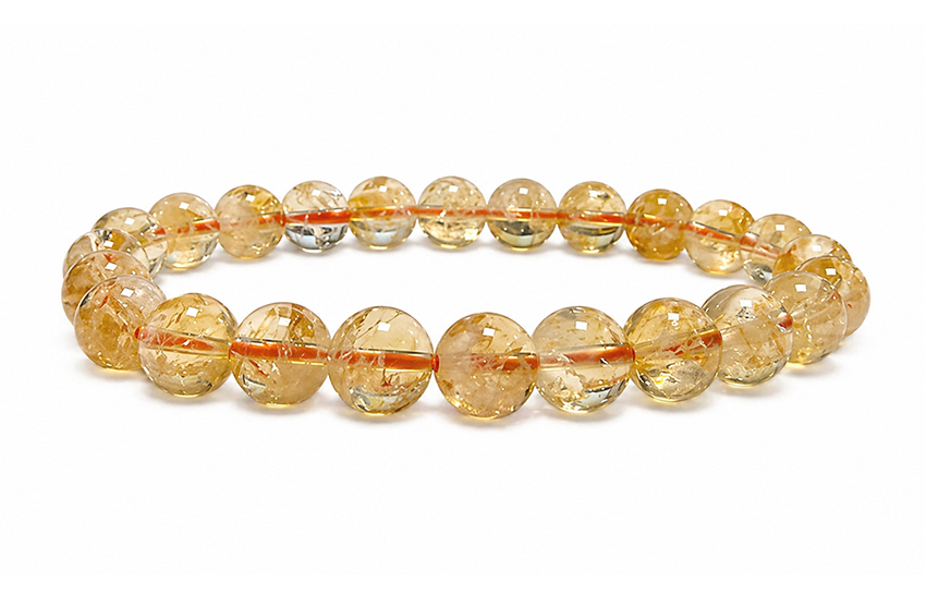 Heated Citrine Bracelet AA 8-9mm Beads