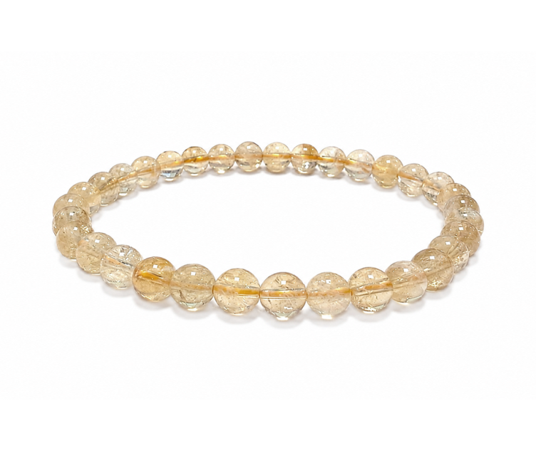 Natural Citrine AA Bead Bracelet 6mm