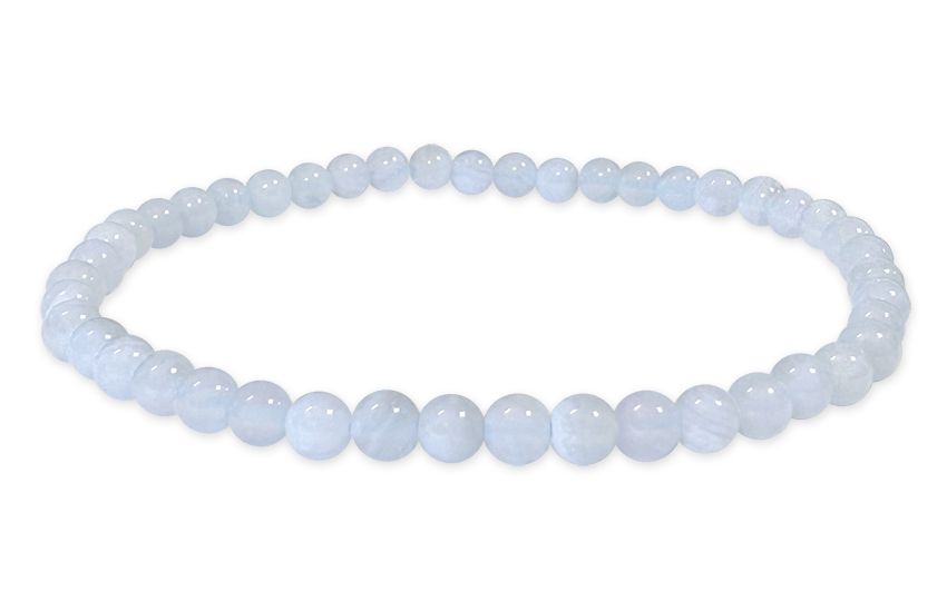 Blue chalcedony A 4mm pearls bracelet