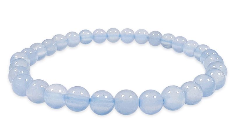 Blue chalcedony AAA 6mm pearls bracelet