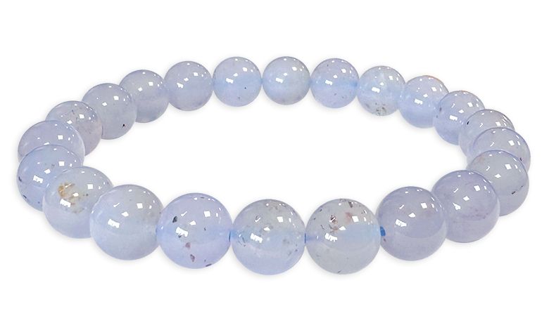 Blue chalcedony AA 8mm pearls bracelet