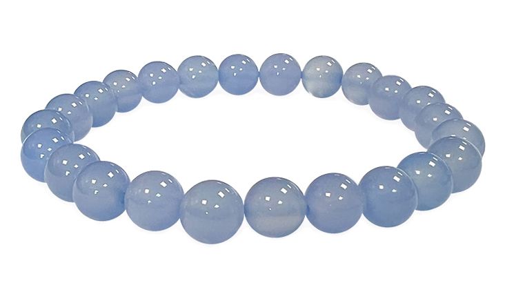 Blue chalcedony AAA 8mm pearls bracelet