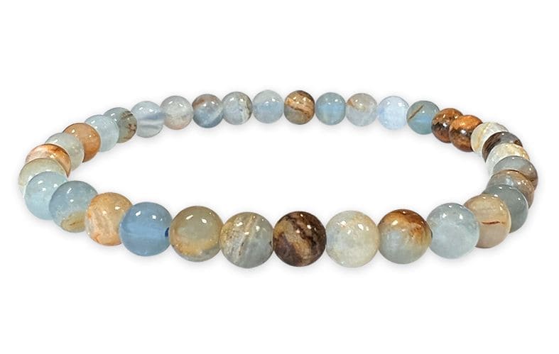 Bracelet Blue Calcite Mix AA beads 5-6mm