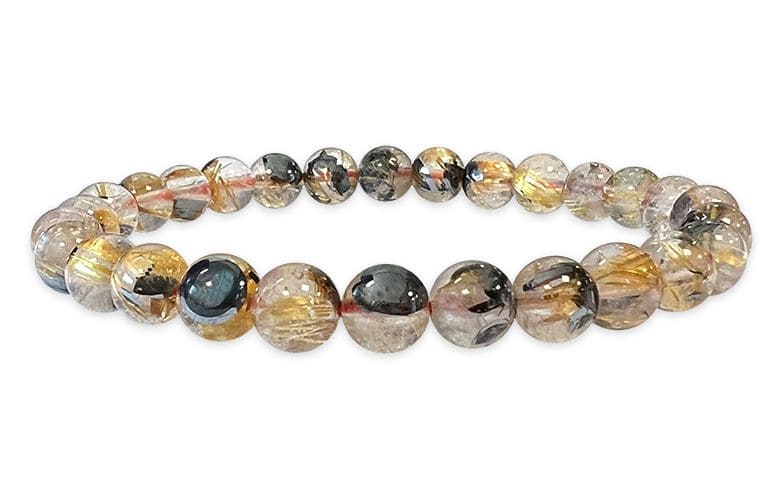 Rock Crystal Bracelet Rutile Hematite AAA beads 5.5-6.5mm